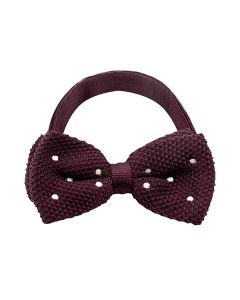 Polka Dot Knit Bow Tie