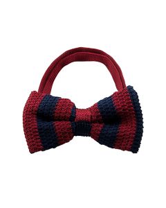 Stripe Knit Bow Tie