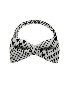 White Houndstooth Bow Tie