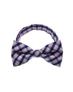 Navy Checkered Plate 1 Bow Tie