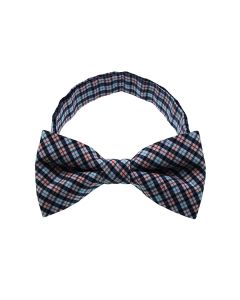 Navy Checkered Plate 2 Bow Tie