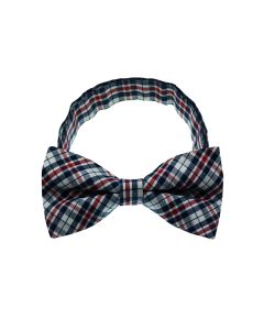 Navy Checkered Plate 3 Bow Tie