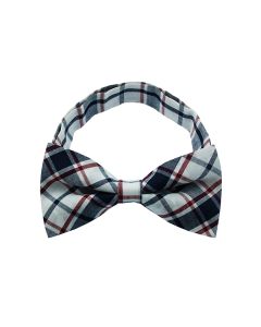 Navy Checkered Plate 4 Bow Tie
