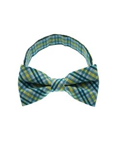 Turquoise Checkered Plate 1 Bow Tie