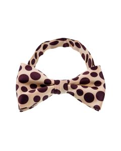 Cream Dot Pattern 1 Bow Tie