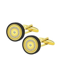 Gold Crystal Wheel Cufflink