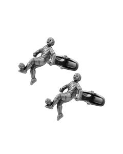 Silver Antique Football Player Cufflink