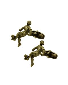 Gold Antique Football Player Cufflink