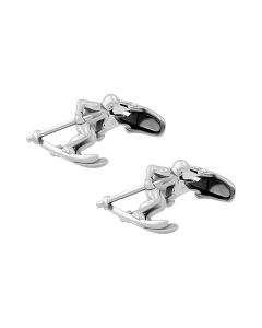 Silver Skier Cufflink