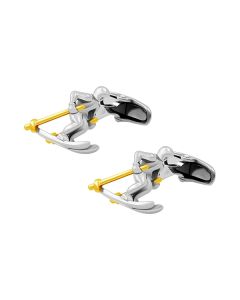 Silver + Gold Skier Cufflink