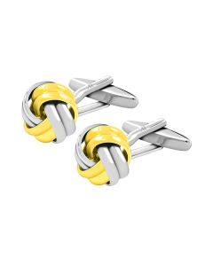 Silver Gold Twist Knot Cufflink