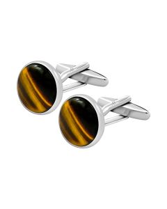 Tigerseye Circle Cufflink