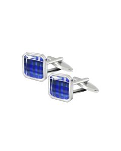 Blue Plaid Catseye Cufflink