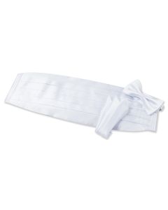 White Cummerbund Set