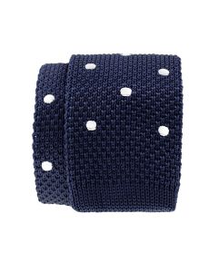 Slim Navy Polka Dot Knit Necktie