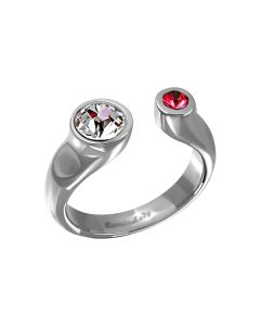 White & Red Crystal Ring