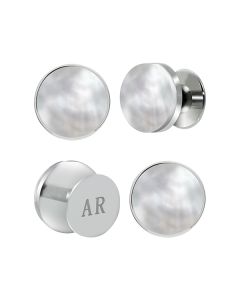 Pearl Circle Tuxedo Studs