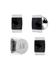 Onyx Square Tuxedo Studs