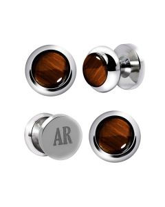 Tigerseye Circle Tuxedo Studs