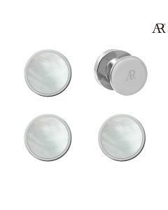 White Pearl Circle Tuxedo Studs