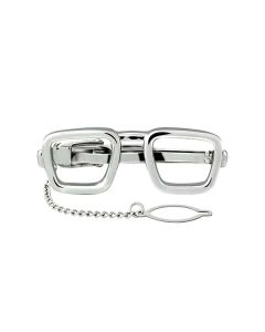 Silver Eyeglasses Tie Clip