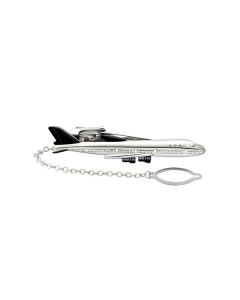 Silver Airplane Tie Clip