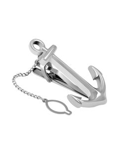 Silver Anchor Tie Clip