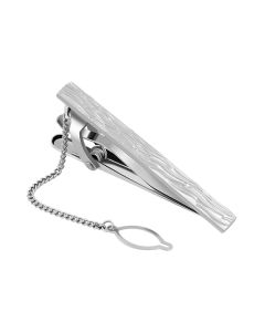 Silver Bark Tie Clip