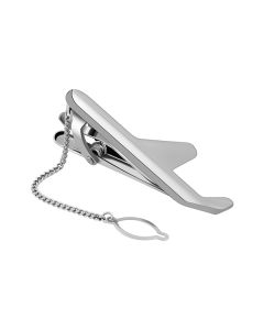 Silver Airplane Model Tie Clip