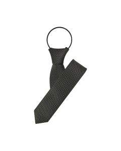 Slim Dark Brown Double Weave Zipper Tie
